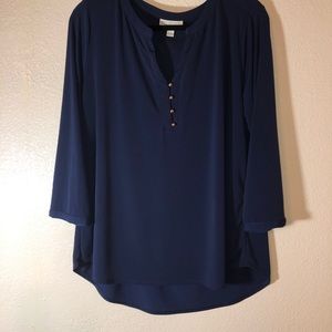 Dana Bachman Blouse V-Neck Size XL
